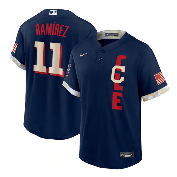Men's Cleveland Indians #11 José Ramírez 2021 Navy All-Star Cool Base Stitched Baseball Jersey Men's Cleveland Indians #11 José Ramírez 2021 Navy All-Star Cool Base Stitched Baseball Jersey